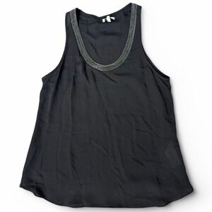 Joie Beaded Detail Silk Sleeveless Blouse, Size S